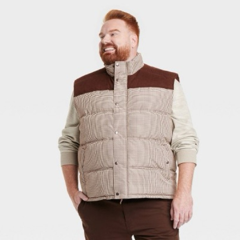 Goodfellow & Co. Brown Houndstooth Vest